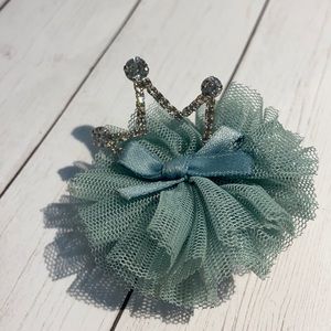 green princess hair clip crown tiara NEW